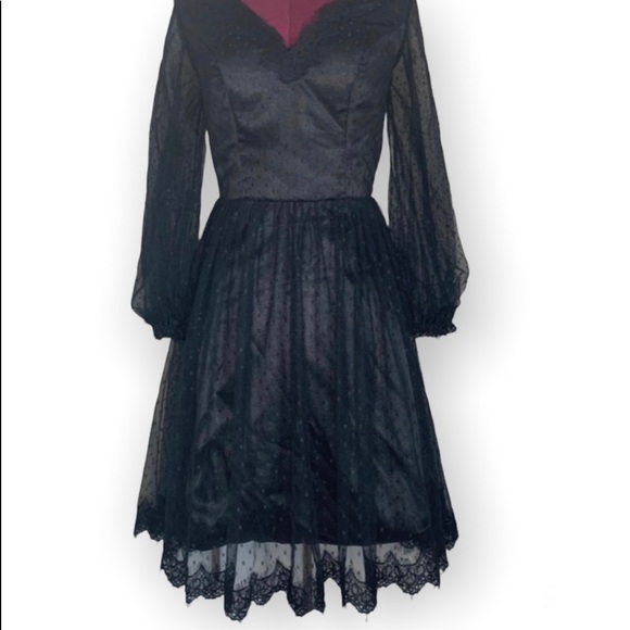 Black Lace Cocktail/Formal Dress - Picture 2 of 5